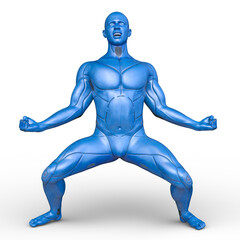 男性サイボーグ　3DCGレンダリング