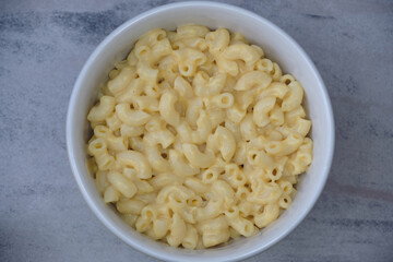 macro shot of macaroni with cheese	