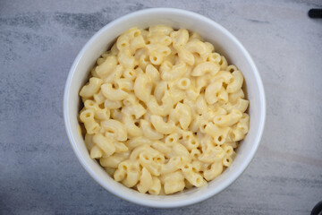 macro shot of macaroni with cheese	