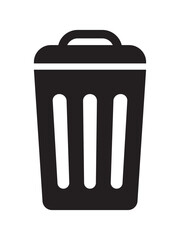 Trash Can icon, Rubbish Bin. Flat Vector Icon illustration. Simple black symbol on white background. Trash Can, Rubbish Bin sign design template for web and mobile UI element design.