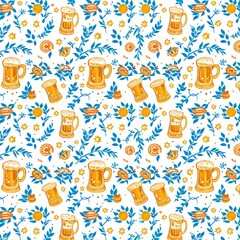 Vector Pattern of October. Bear Pattern in Colorful Concept of Vector. Feast Clipart Reference