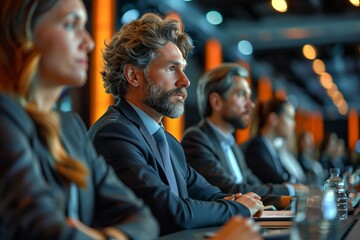 Business Conference Panel Discussion Background