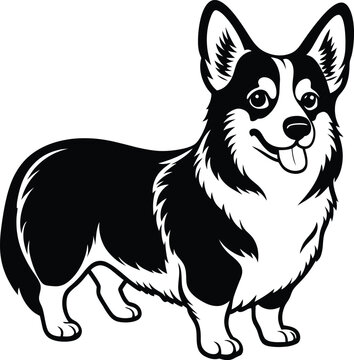 recommend clip art: Corgi Dog silhouette vector illustration