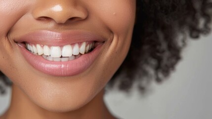 Obraz premium Close-up of a beauty smile of an african american young woman.