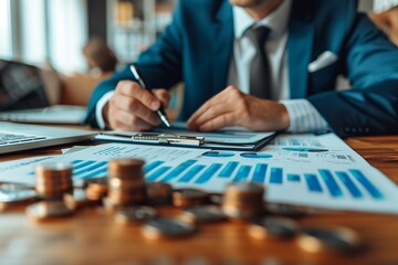 Fototapeta premium Financial Professionals Discussing Important Information