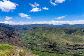 Fototapeta premium Waimea Canyon Dr, Kauai, Hawaii. Waimea River 