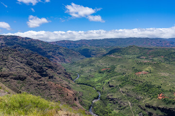 Fototapeta premium Waimea Canyon Dr, Kauai, Hawaii. Waimea River 