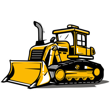 recommend clip art: Bulldozer Logo Illustration Clipart for Construction Logo Design Heavy Machinery Illustrations Construction Equipment Graphics