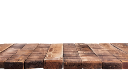 Wooden boards for product placement on a transparent background