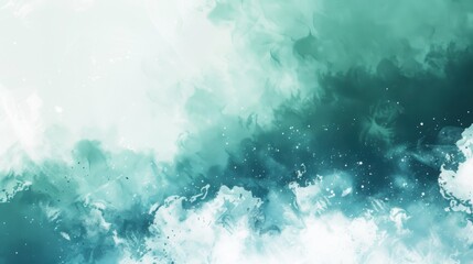 Fototapeta premium Ethereal Watercolor Abstract Background with Serene Blue and Green Gradient, Modern Artistic Design
