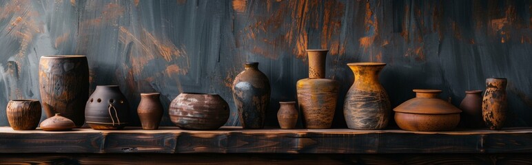 Collection of Rustic Clay Pottery