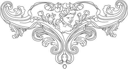 Sketch illustration silhouette vector drawing detail design ornament icon logo symbol floral old classic vintage ethnic traditional