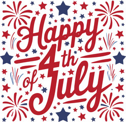 4th of July, USA Independence Day Celebration - Banner Illustration