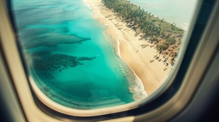 The view of the beach looks so stunning from the airplane window, giving it a tropical feel from high above.
