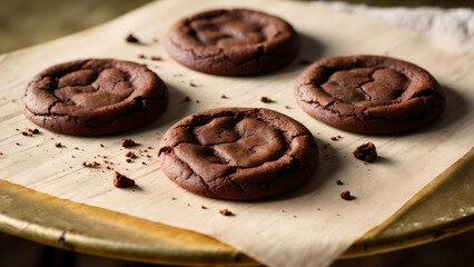 Sweet Treats. Chocolate Chip Cookies on Parchment, Ready for Snacking