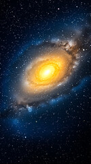 Fototapeta premium Abstract cosmic wallpaper. Spiral galaxy illustration. 