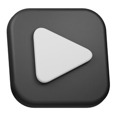 play 3d icon isolated on the transparent background