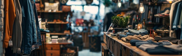 Fototapeta premium Cozy vintage clothing store interior