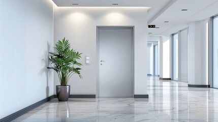 Empty modern office corridor background, for interior of work place, office building corridor hall backdrops.