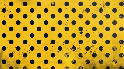Yellow polka dot pattern on a grunge background. The dots create a gradient effect, making it look like a comic book or sports jersey.
