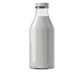 A blank milk bottle isolated on transparent background