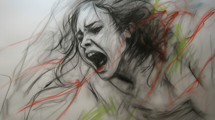 Scream, fear, pain, emotion, despair, tears, girl,