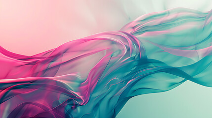 Fototapeta premium Dynamic Abstract Waves in Pink and Green