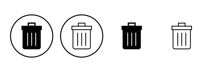 Trash icon set. trash can icon. delete icon vector. garbage