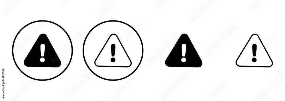 Wall mural exclamation danger sign. attention sign icon set. hazard warning attention sign