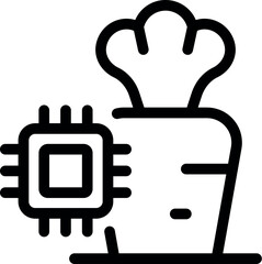 Naklejka premium Cpu combining with a carrot, symbolizing the creation of a gmo food product
