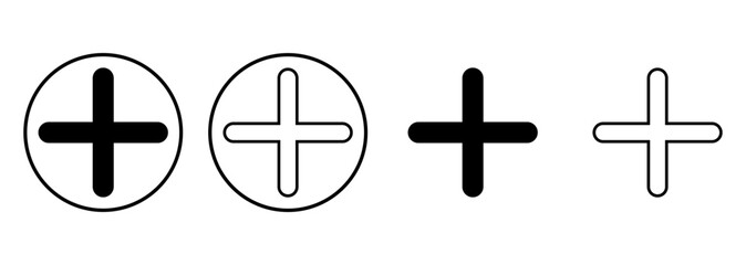 Plus Icon set. Add plus icon