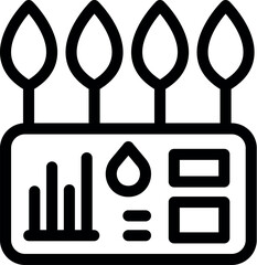 Icon of smart farm technology monitoring plant and water data