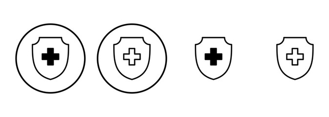Health insurance icon set. Insurance health document icon