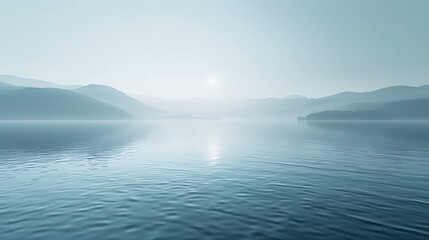 Obraz premium Serene Abstract Misty Mountain Lake Sunrise