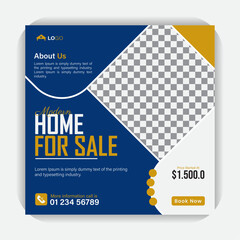 Real estate home sale square poster template, social media post design