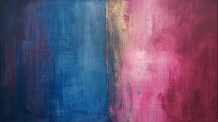 Fototapeta premium abstract painting background with blue and pink hues. abstract painting featuring bold blue and pink hues with subtle gold accents, creating a vibrant and expressive design