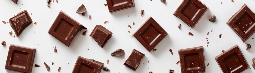 Minimalist Chocolate Composition on White Background - Elegant Simplicity and Purity