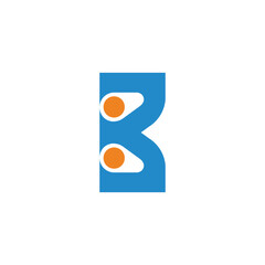 letter b button simple colorful abstract logo vector