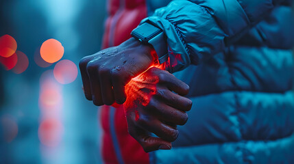 Illuminate sprained wrist ensuring the injury stands out to showcase its challenges for athletes in recovery and performance