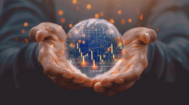 A visually striking image featuring hands gently cradling a glowing digital globe, symbolizing global connectivity, technological advancement, and the power of human connection in a modern age.
