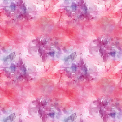 Fototapeta premium Seamless pattern purple and pink watercolor texture background hand painted