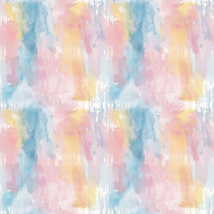 Fototapeta premium Seamless pattern yellow, blue and pink watercolor texture background hand painted