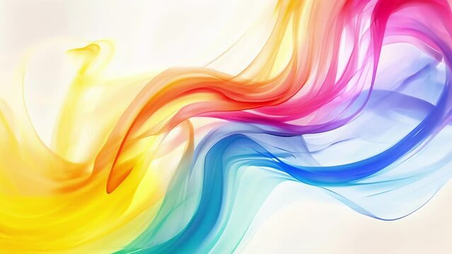 Fantastical swirls of rainbow colors on a white background ignite the imagination and spark creativity.