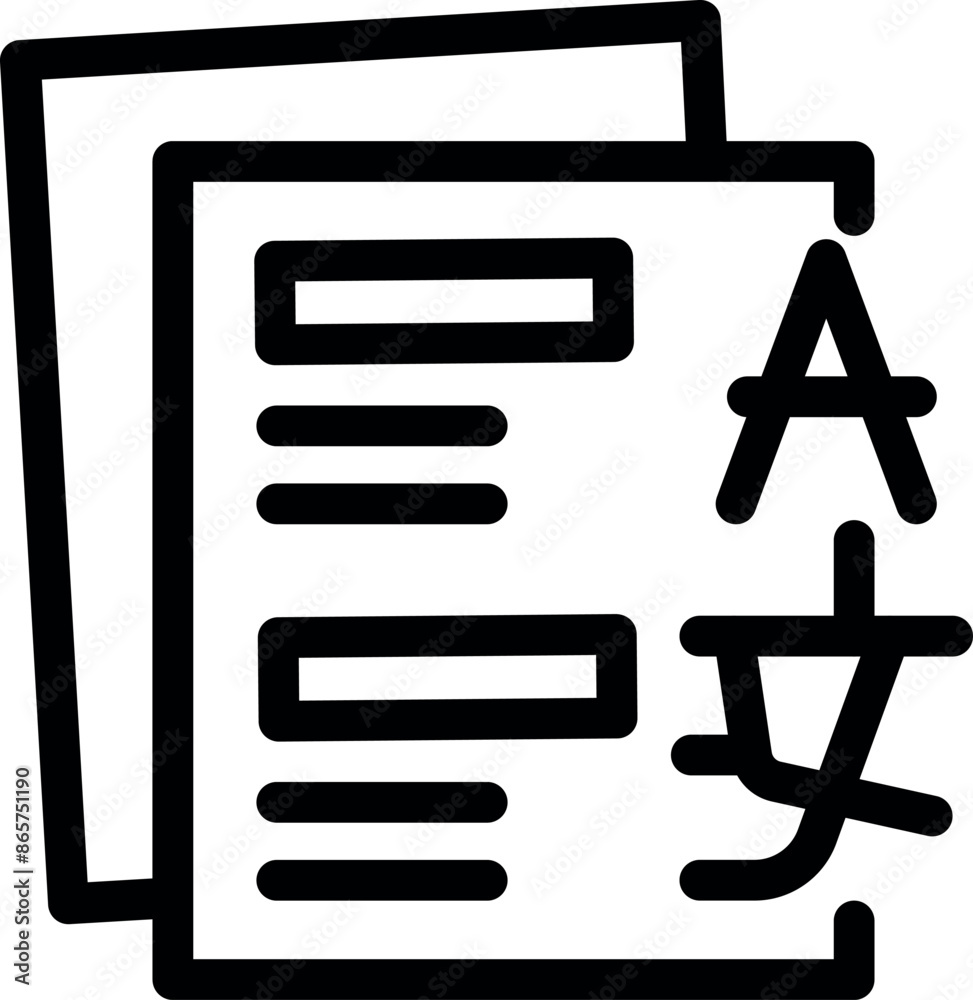 Poster translator is translating a text from a foreign language, using a dictionary to find the correct wor