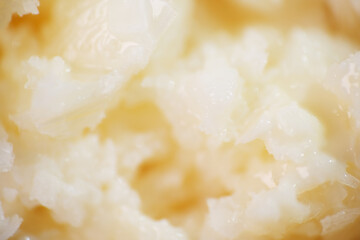 Macro texture of shaved milk ice