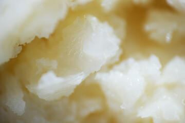 Macro texture of shaved milk ice