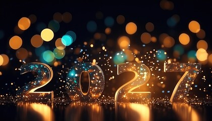 Illuminated 2027 New Year Celebration Background