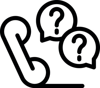 recommend clip art: Simple phone handset with two speech bubbles containing question marks, representing asking questions