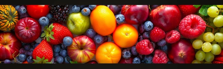 Assorted fresh fruits background