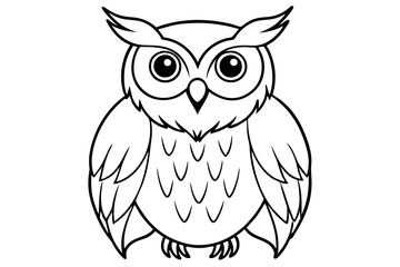 owl line art vector illustration